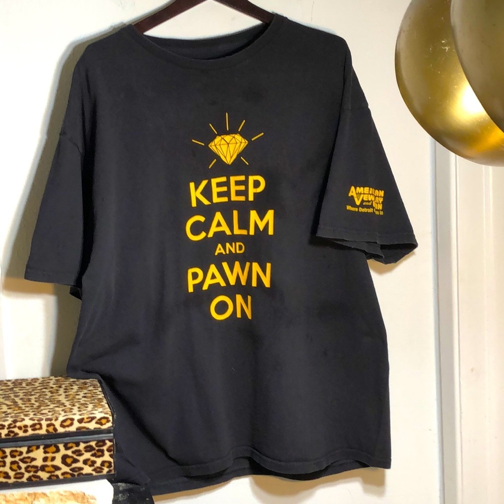 Vintage Pawn Shop Tee Men’s Keep Calm Black T-Shirt XXL